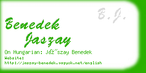 benedek jaszay business card